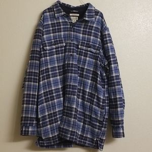 L.L. Bean XL Tall Blue Flannel Fleece Button Up